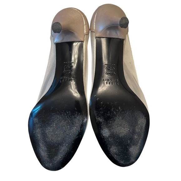 STUART WEITZMAN Pumps Heels Mesh Sheer Peep-Toe Gold Size 9 Bridal Formal - Picture 9 of 11